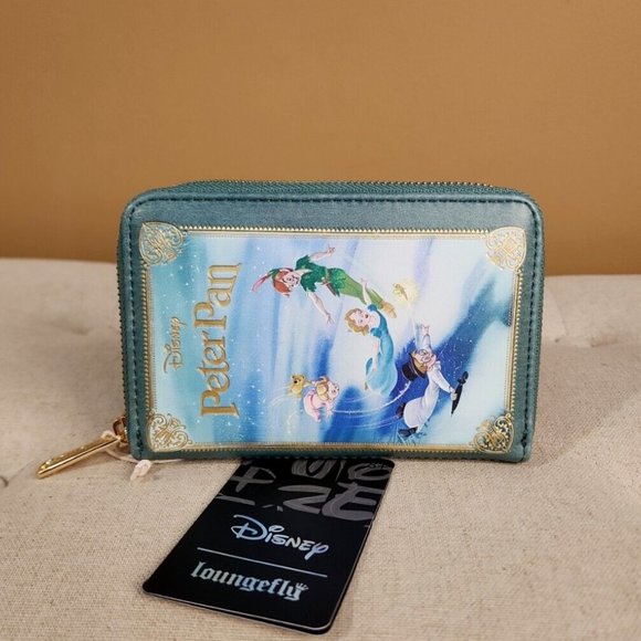 Loungefly Disney Peter Pan Classic Story Book Series Zip around Wallet NEW - Picture 3 of 13